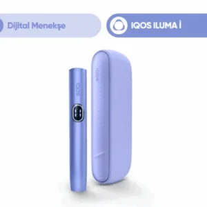 IQOS ILUMA i Lila dokunmatik ekranlı tütün ısıtma cihazı ön görünümü
